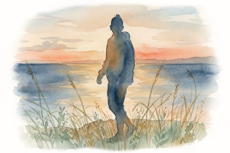 Man in front of a sea