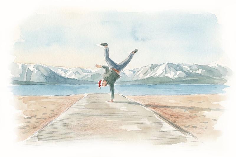 Person doing a handstand